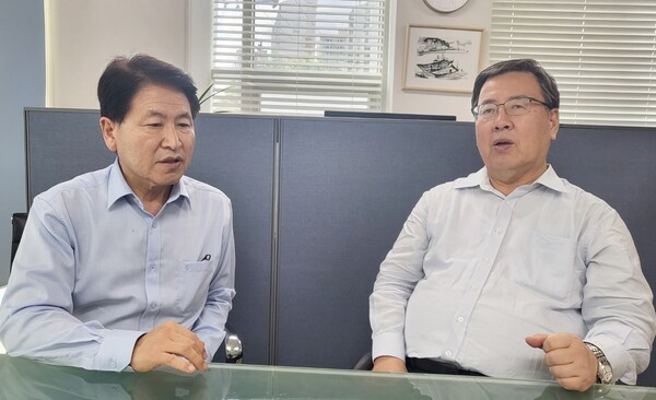 바른언론시민행동 김형철(좌), 오정근(우) 공동대표[김다원 기자]