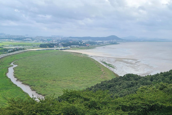 ▲ 오두산성에서 바라본 한강