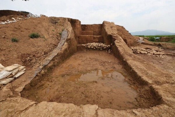 ▲육계토성 판축 중심 구간