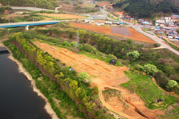 ▲발굴 당시 당포성 항공사진