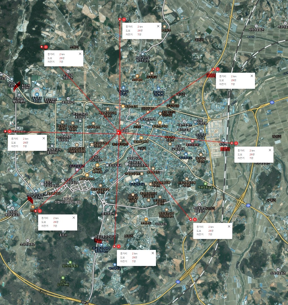 ▲충남 홍성군 2025홍성글로벌바비큐페스티벌의 방문객 통계 범위. 다음 지도 참조 