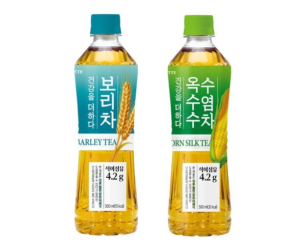 ▲더하다 보리차, 옥수수수염차 2종. 롯데칠성 제공