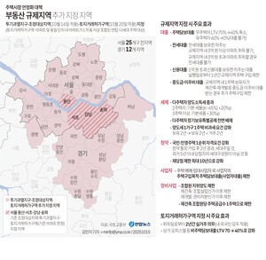 부동산 규제지역 추가 지정 지역과 주요 내용