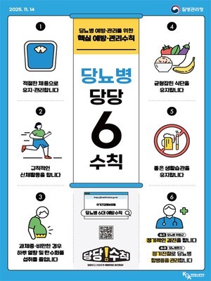 14일 '세계 당뇨병의날'…질병관리청, 6대 예방관리수칙 배포